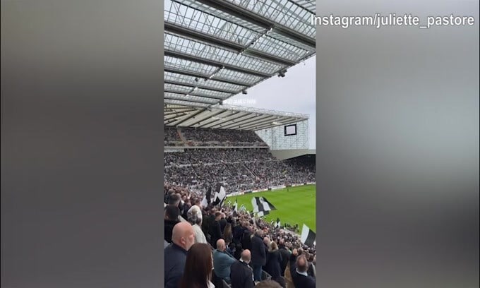 Tonali entra in campo, ovazione dei tifosi del Newcastle