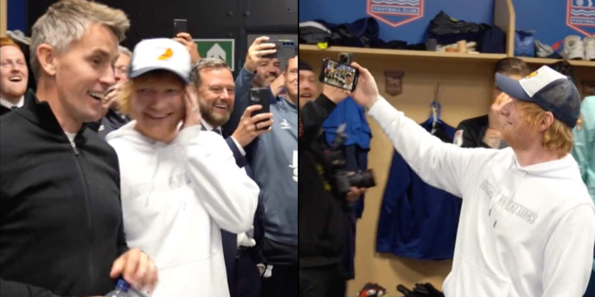 Ed Sheeran, l'emozionante tributo dei giocatori dell'Ipswich Town