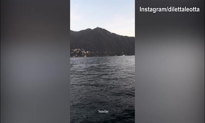 Giornata sul lago di Como per Diletta Leotta