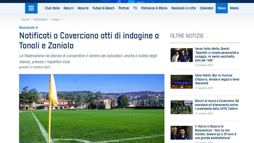 Caso scommesse: polizia a Coverciano, sentiti Zaniolo e Tonali
