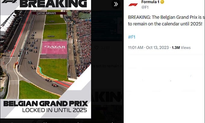 Formula 1, il Gp del Belgio in programma fino al 2025