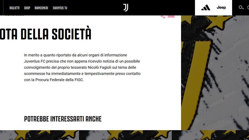 Comunicato Juve su Fagioli: "Avvisata subito la Figc"