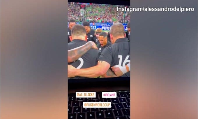 Rugby, Del Piero si gusta l'impresa degli All Blacks