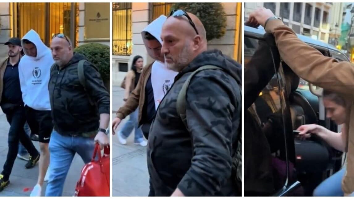 Vlahovic è a Madrid: le foto all'uscita dall'albergo