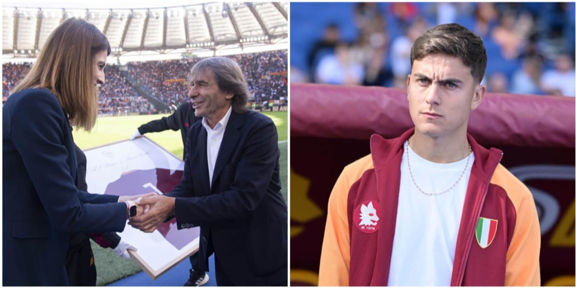 L'omaggio di Dybala a Bruno Conti prima di Roma-Monza