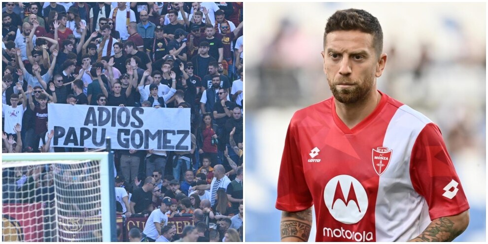 Papu Gomez positivo, lo striscione all'Olimpico è uno sfottò: "Addio..."