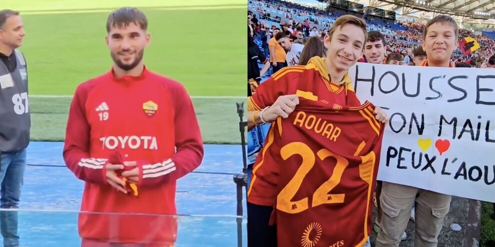 Il regalo di Aouar a un bambino della Roma