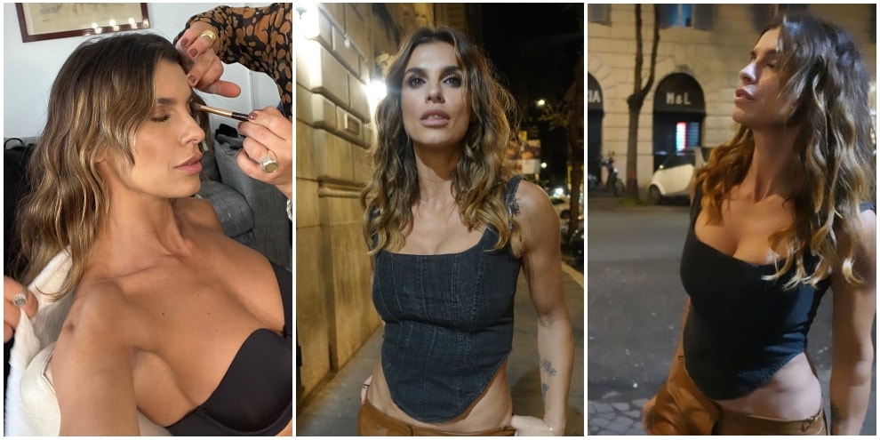 Elisabetta Canalis a Roma: il backstage dello shooting è bollente