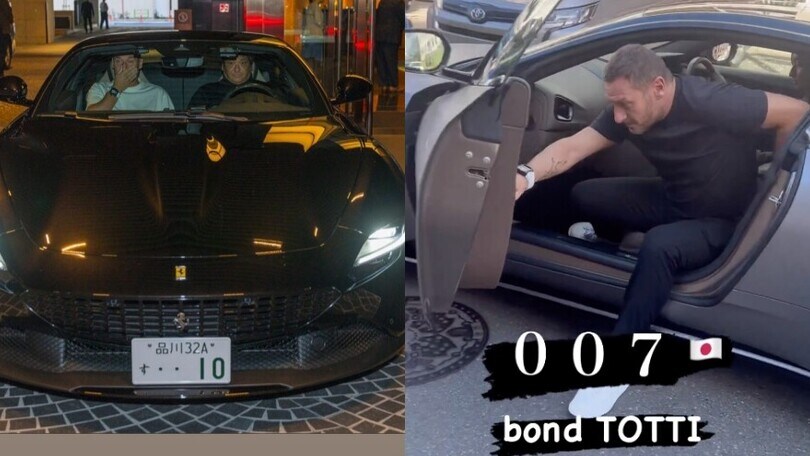 Totti come James Bond tra Aston Martin e Ferrari con il numero 10