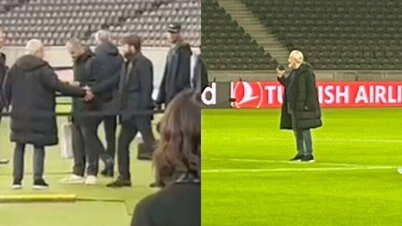 De Laurentiis ancora motivatore: accoglie il Napoli in campo a Berlino