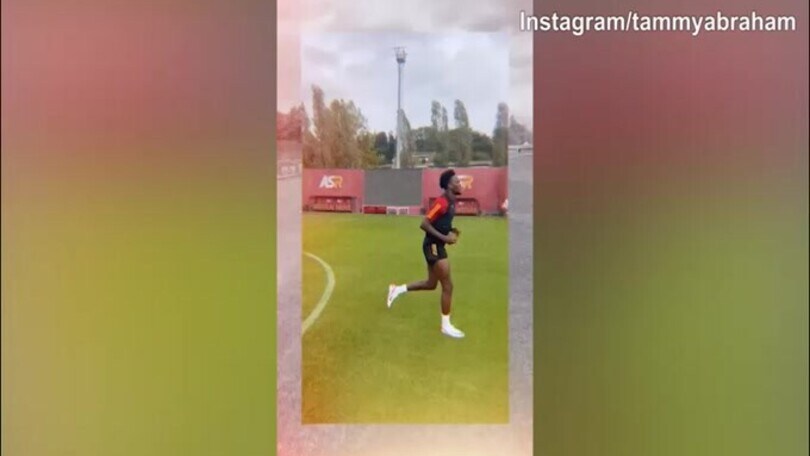 Roma, Abraham torna a lavorare con il pallone