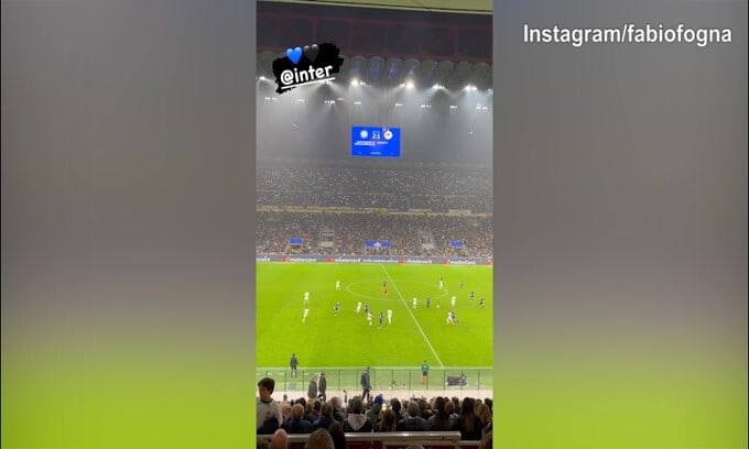 L'Inter vince contro il Salisburgo, Fognini osserva dalla tribuna