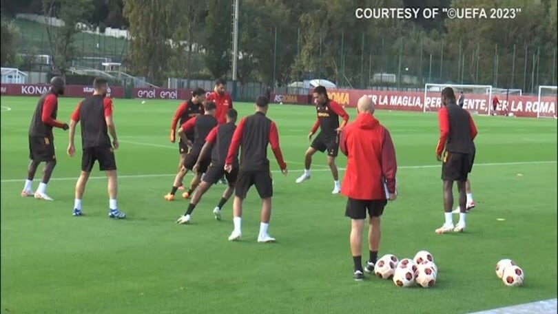 Roma, allenamento verso lo Slavia Praga