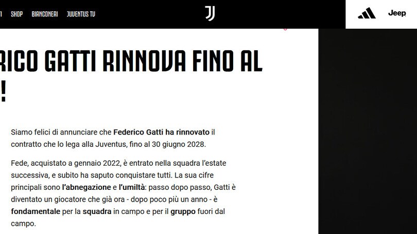 Juve, ufficiale: Gatti rinnova fino al 2028