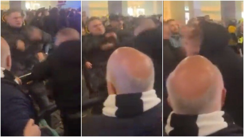 Botte da orbi per strada: il video dei pugni tra tifosi di Borussia e Newcastle