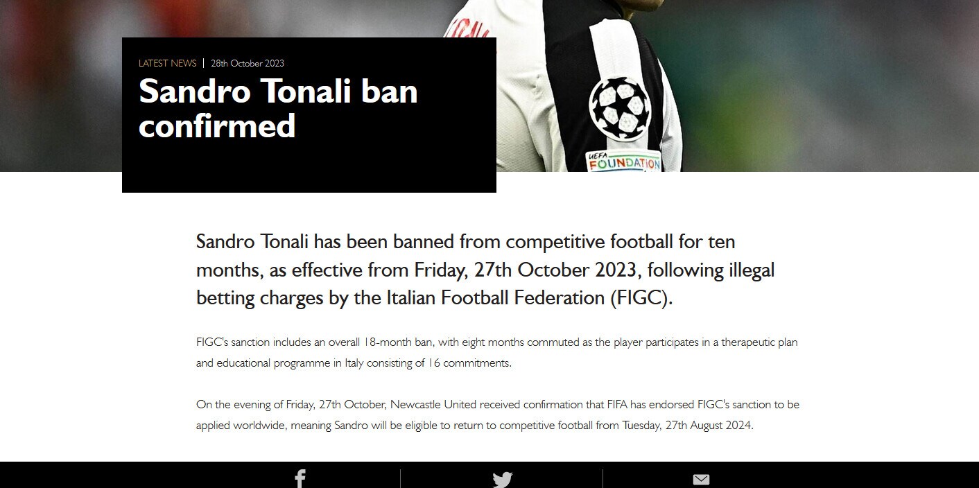 Ufficiale: Tonali tornerà a giocare nell'agosto 2024