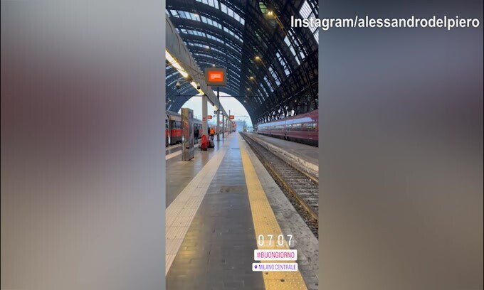 7 del mattino, Alex Del Piero in partenza da Milano centrale