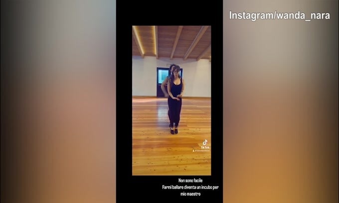 Wanda Nara, proseguono le prove di ballo