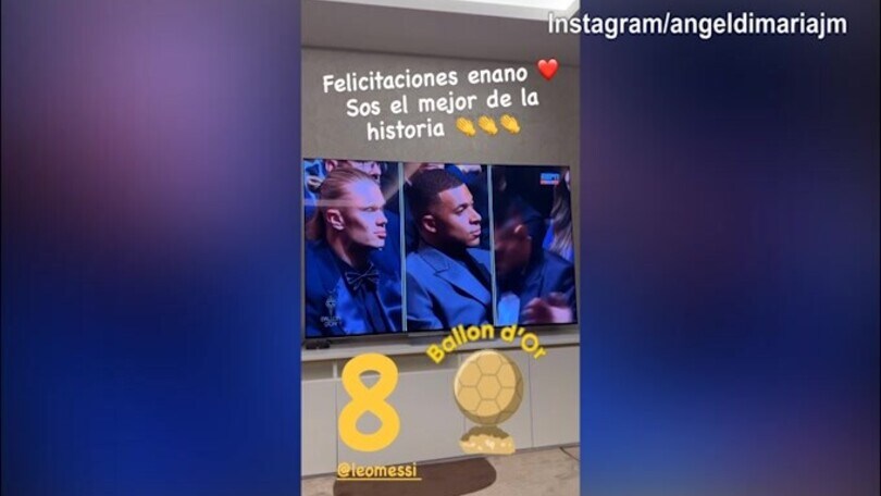 Messi vince il Pallone d'oro, Di Maria esulta da casa