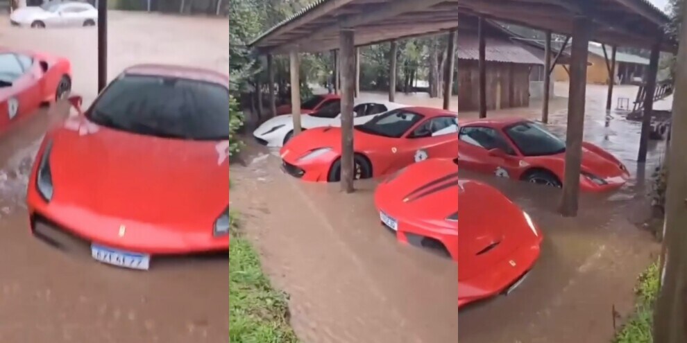 L'alluvione in Brasile colpisce anche le Ferrari