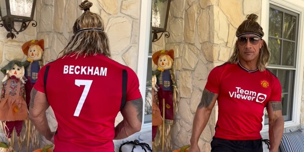 The Rock stupisce tutti e a Halloween diventa David Beckham