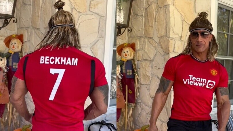 The Rock stupisce tutti e a Halloween diventa David Beckham