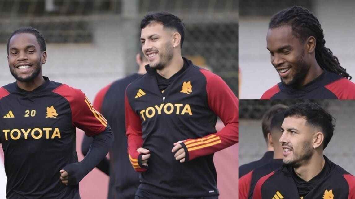 Roma, quanti sorrisi per Renato Sanches: allenamento tra le risate con Paredes