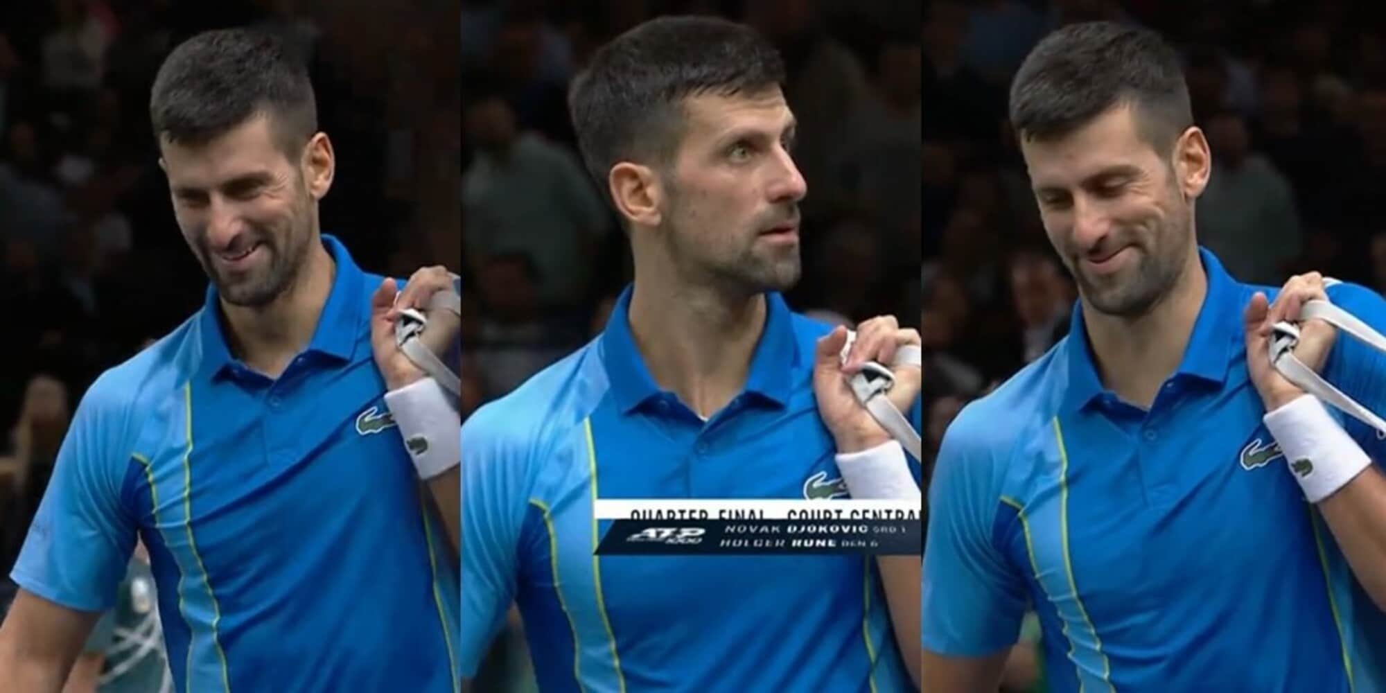 Rabbia Djokovic, il gesto infastidito con il pubblico dopo il tie break con Rune
