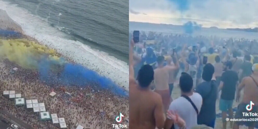 Coppa Libertadores, i tifosi del Boca Juniors invadono la spiaggia di Copacabana