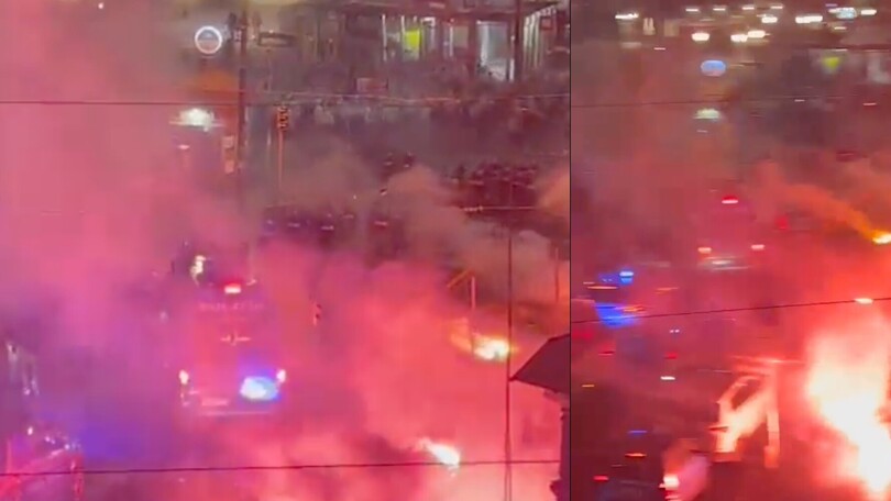 Scontri nella notte a Napoli tra tifosi tedeschi e polizia