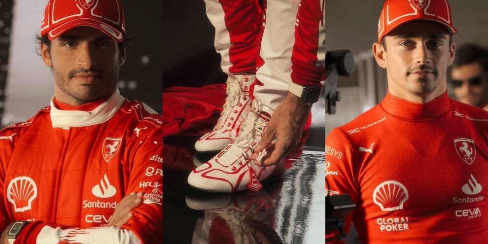 Leclerc e Sainz in bianco-rosso al GP di Las Vegas