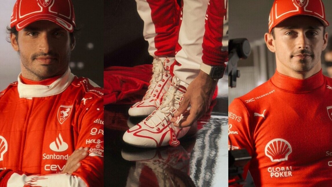 Leclerc e Sainz in bianco-rosso al GP di Las Vegas