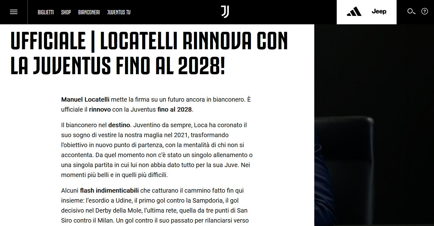 Ufficiale: Locatelli-Juve, avanti fino al 2028