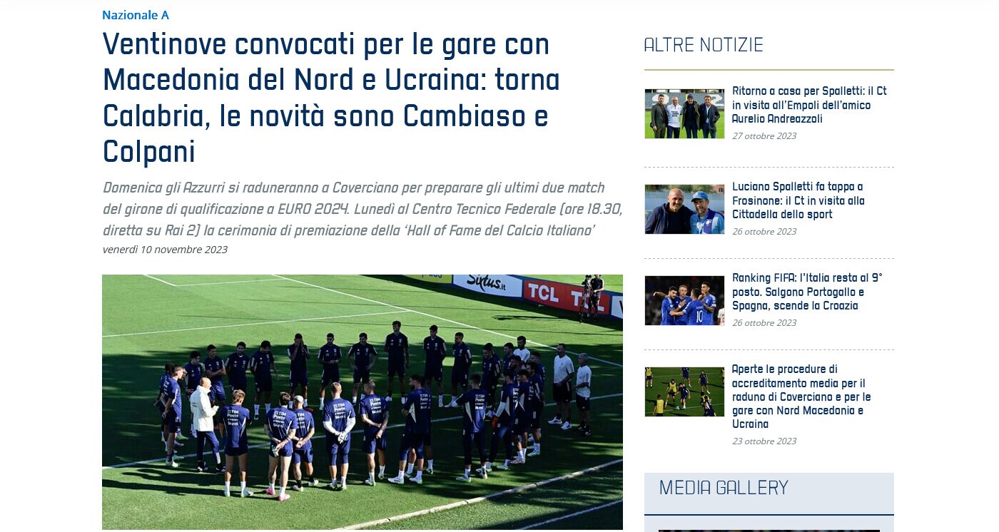 Italia, i 29 convocati di Spalletti per Macedonia e Ucraina
