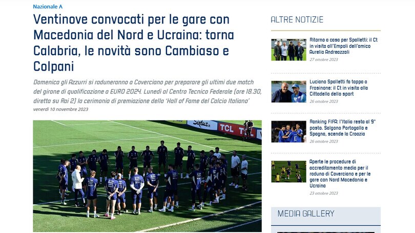 Italia, i 29 convocati di Spalletti per Macedonia e Ucraina