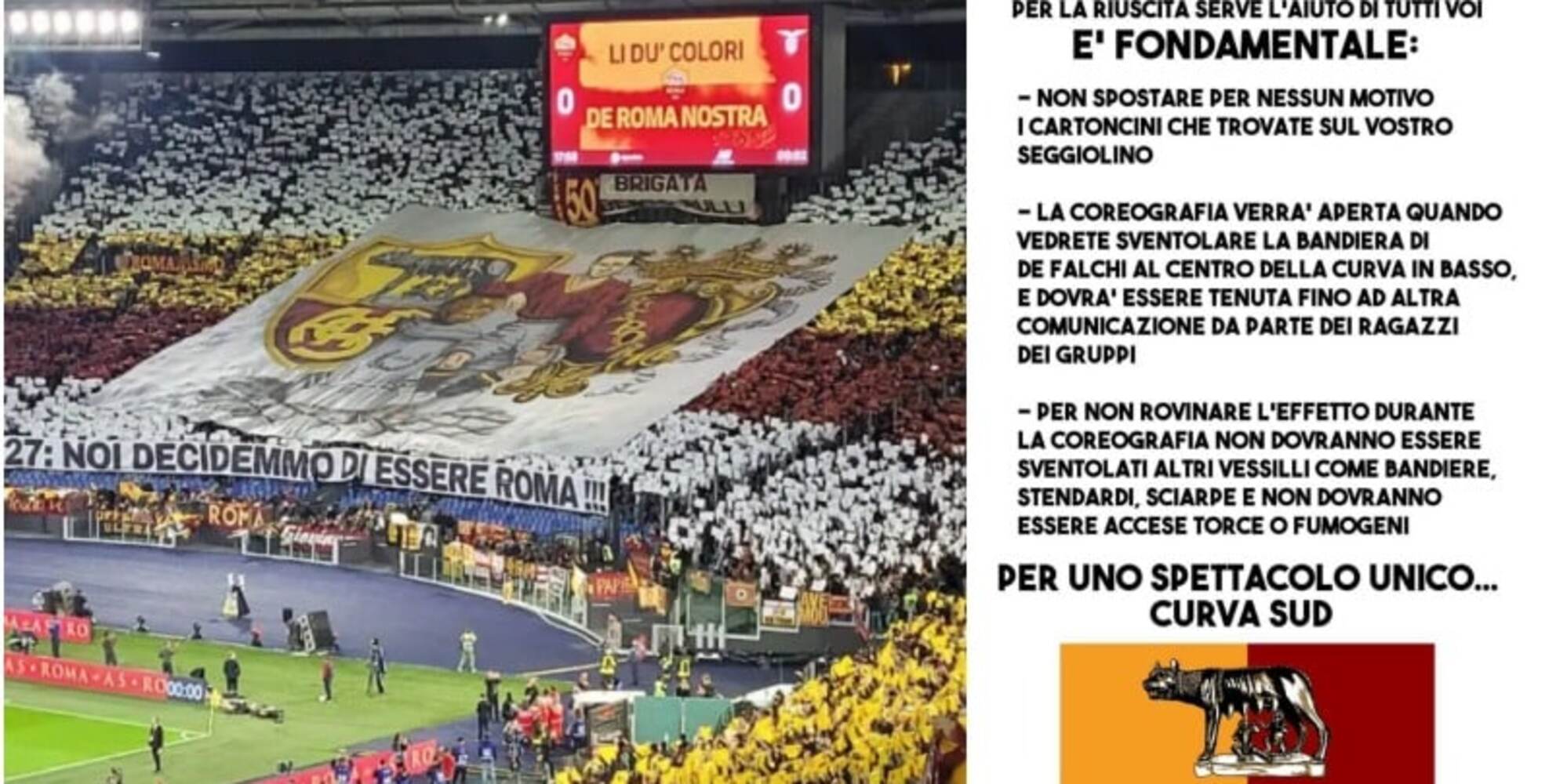 Coreografia Curva Sud per il derby, sui social svelato un manifesto dei tifosi della Roma