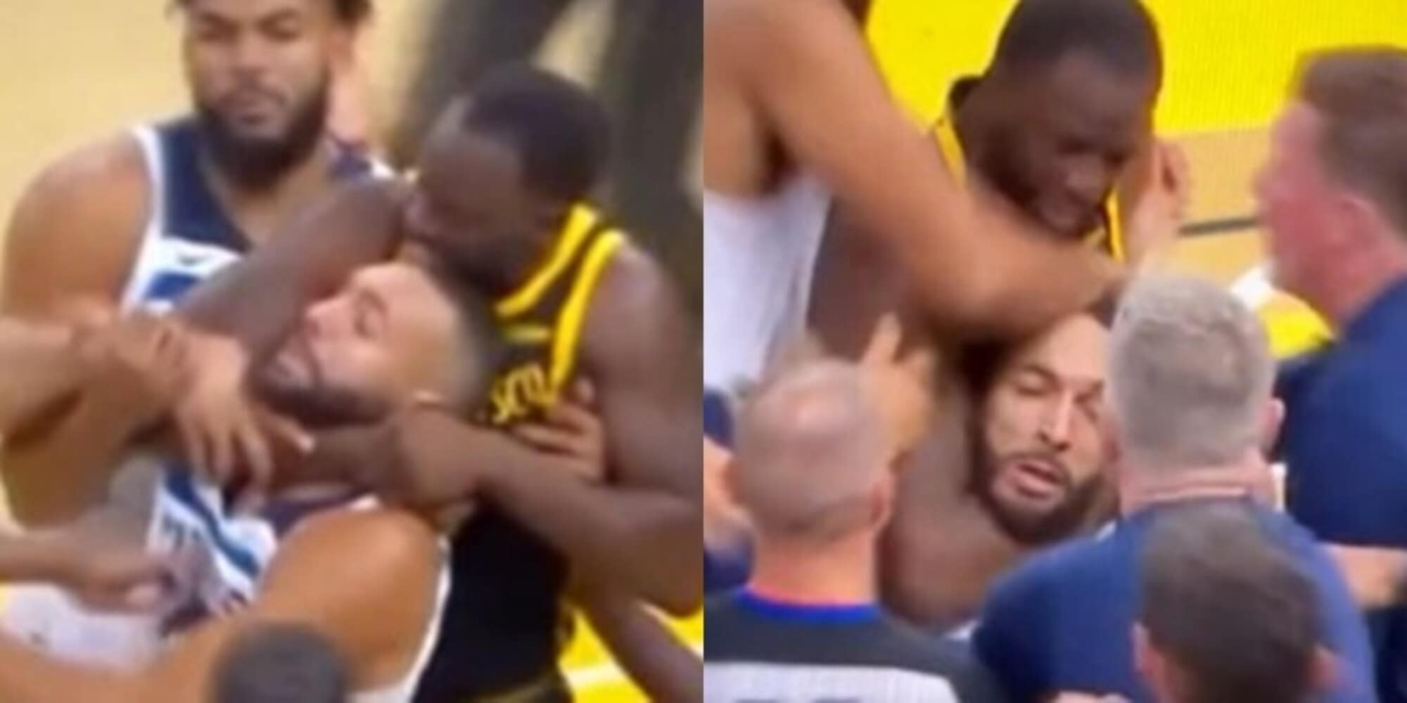Maxi rissa in Nba: Green prende Gobert per il collo, Golden State-Minnesota è il caos