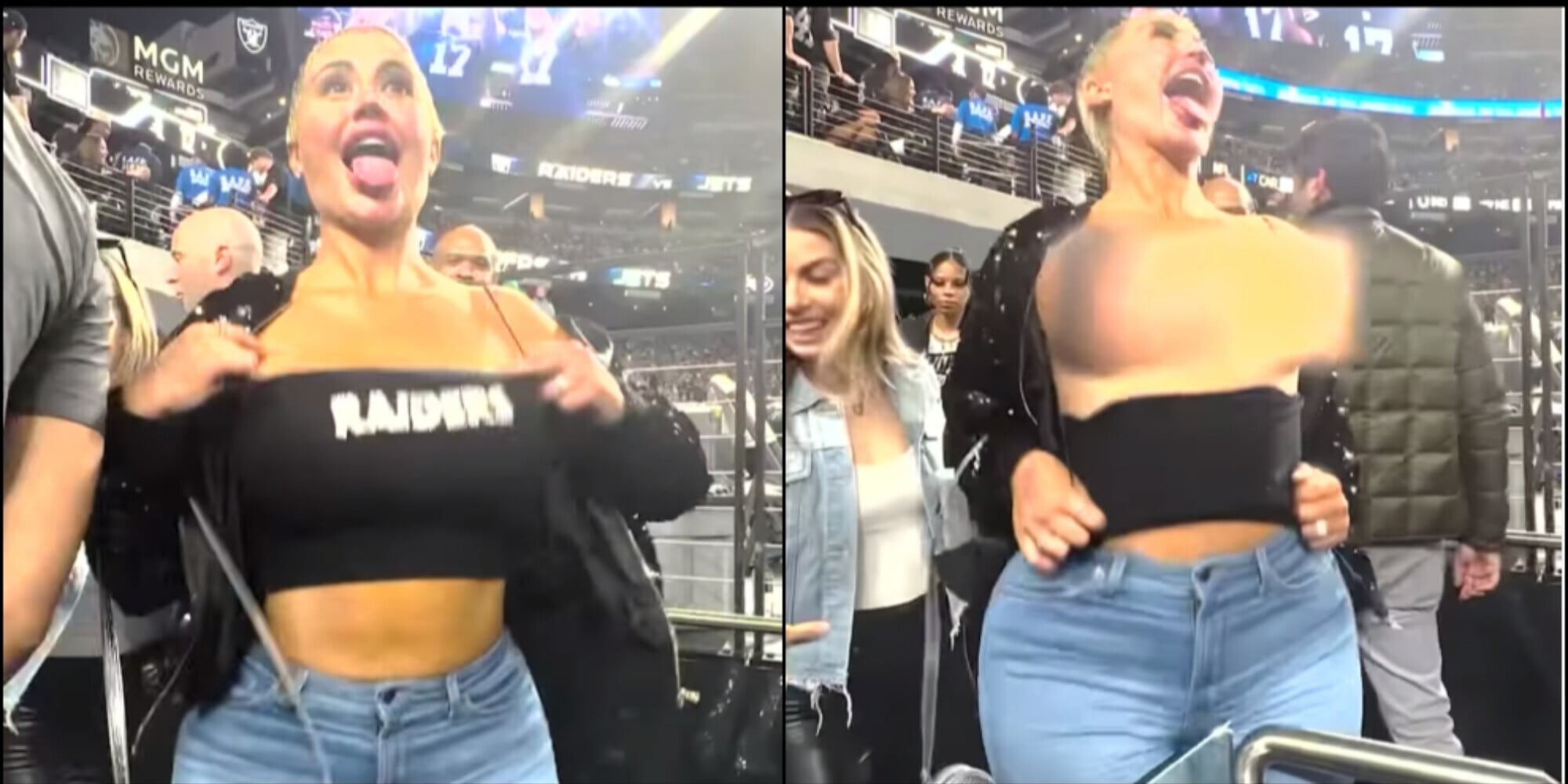 Scandalo nel football americano: modella mostra tutto sugli spalti