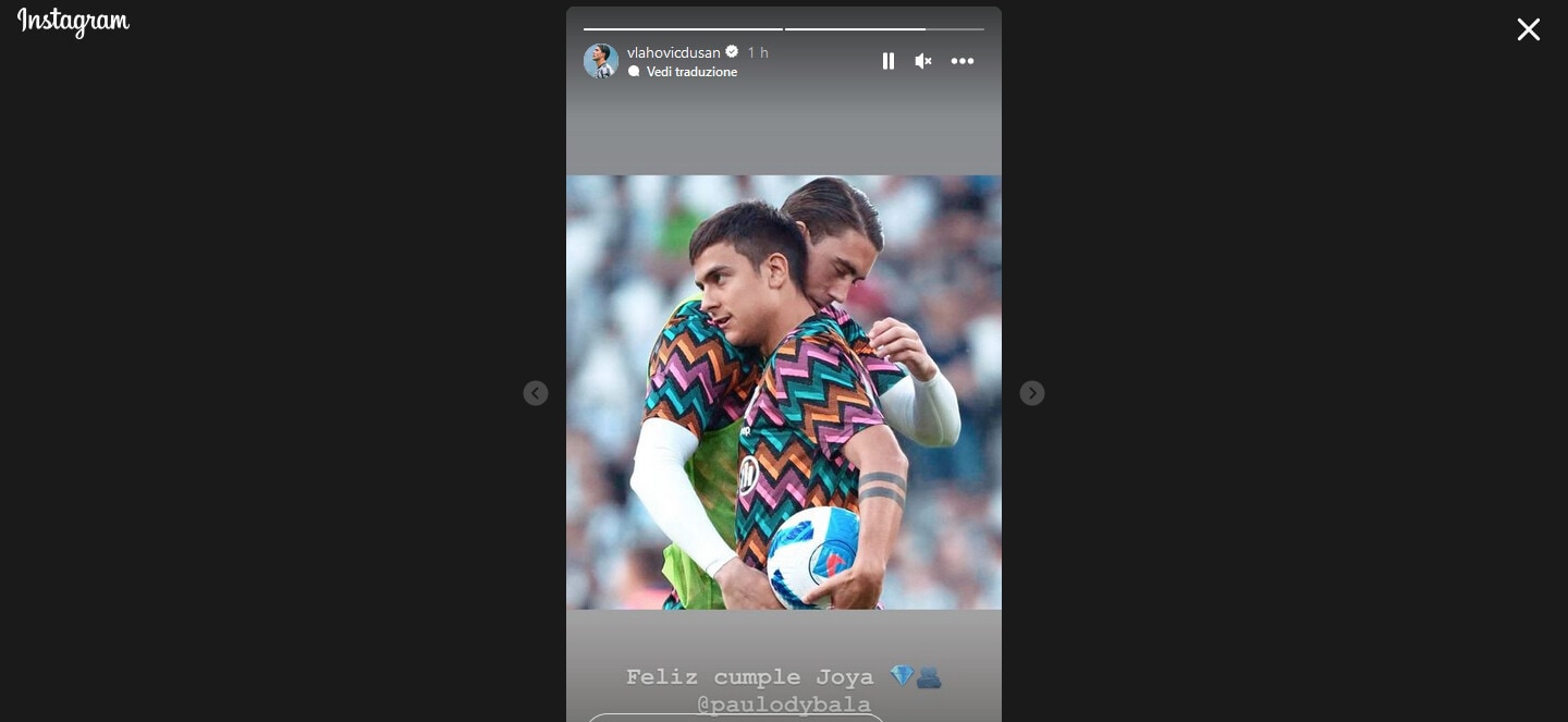 Juve, il messaggio di Vlahovic per il compleanno di Dybala