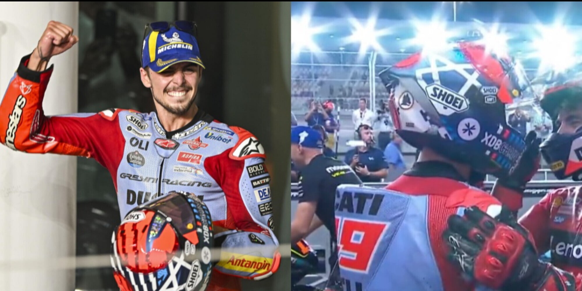 Di Giannantonio trionfa in Qatar, sul casco l'immancabile lupetto della Roma
