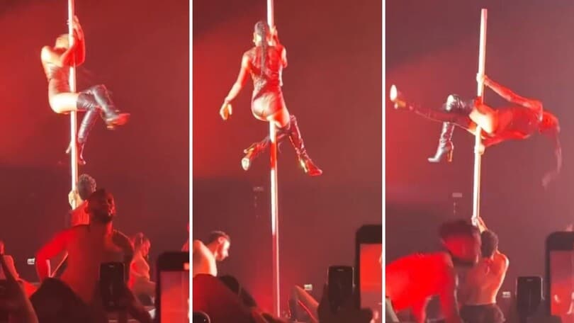 Elodie infiamma Milano con la sua pole dance