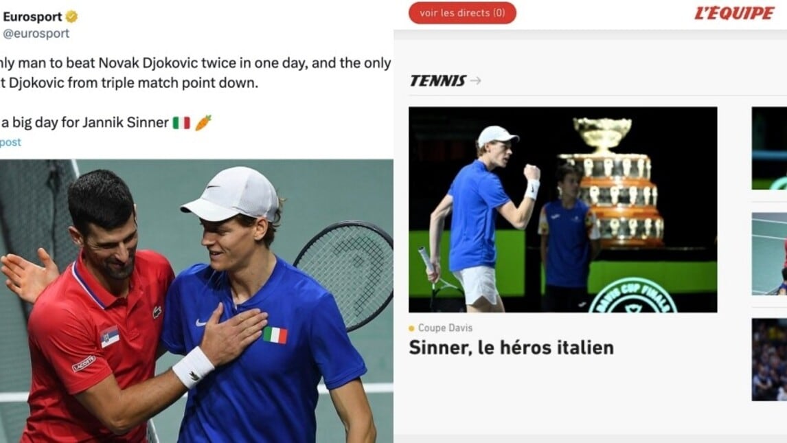 "Jannik Winner", Sinner celebrato in tutto il mondo dopo l'impresa con Djokovic
