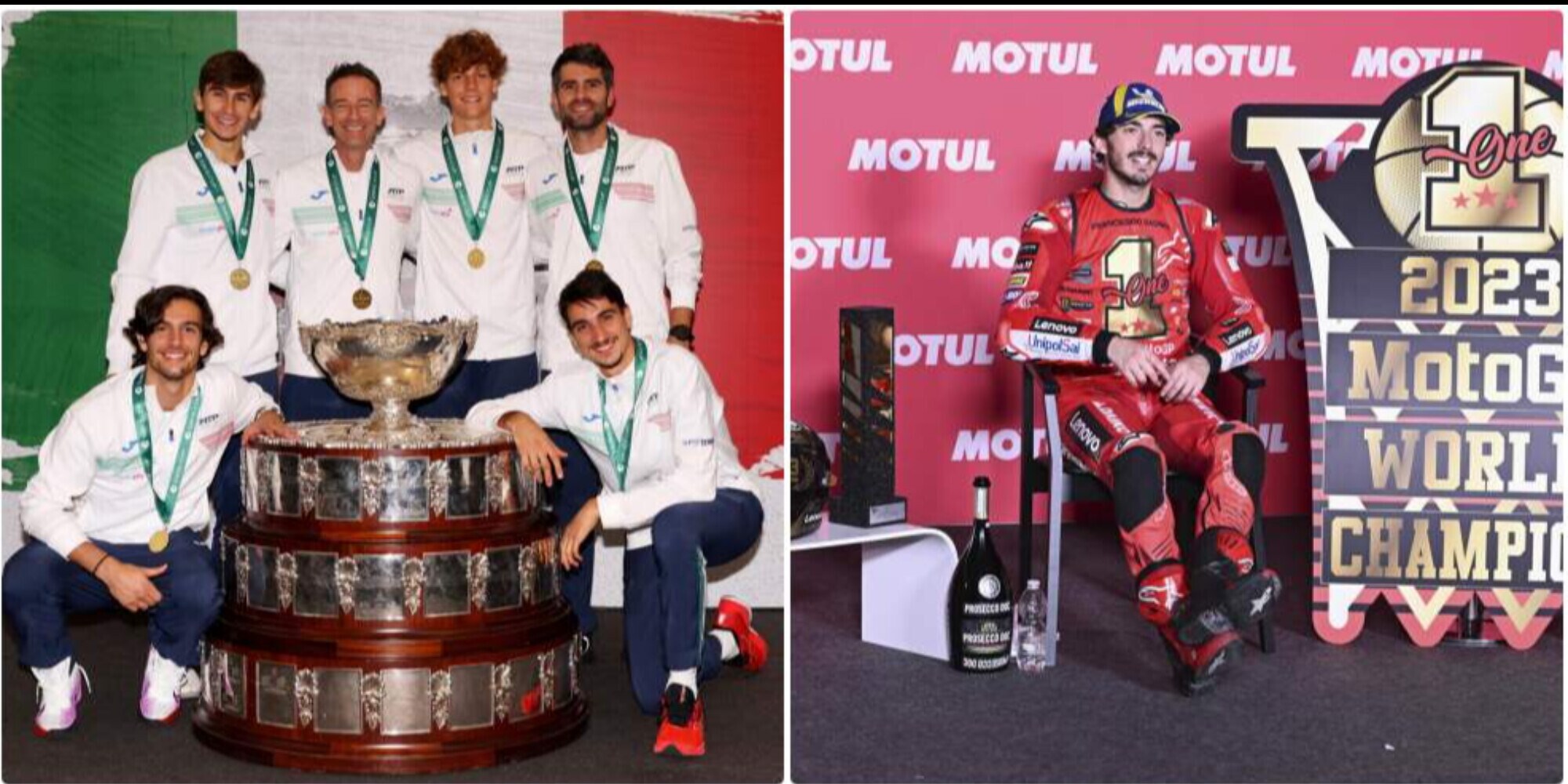 Ciao Panatta, ciao Valentino: ecco Bagnaia e Sinner, i nuovi ragazzi d'oro