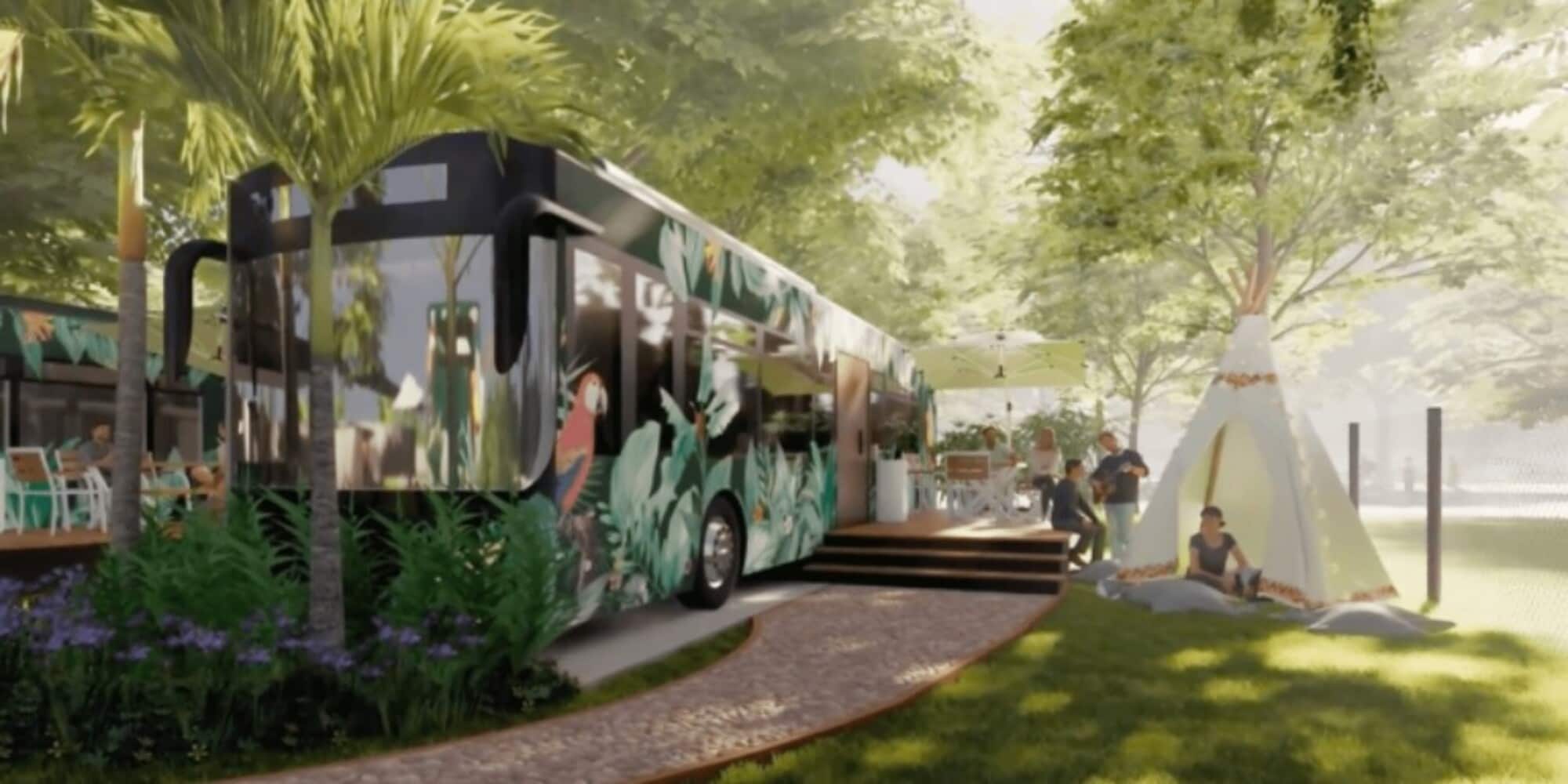 Dormire in un autobus si può: a Singapore nasce il resort Bus Collective