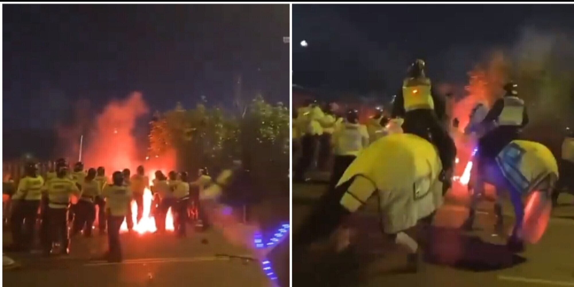 Scontri feroci e un poliziotto avvolto dalle fiamme: caos per un match di Conference