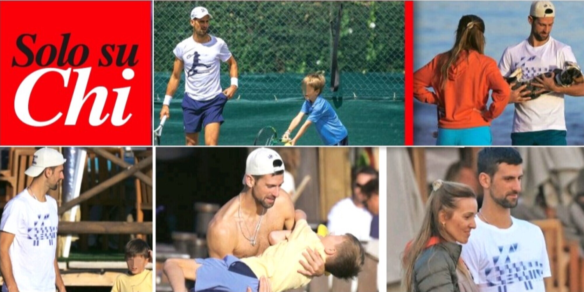 Djokovic dolce marito e papà: coccola i figli, gioca con i cani a Marbella