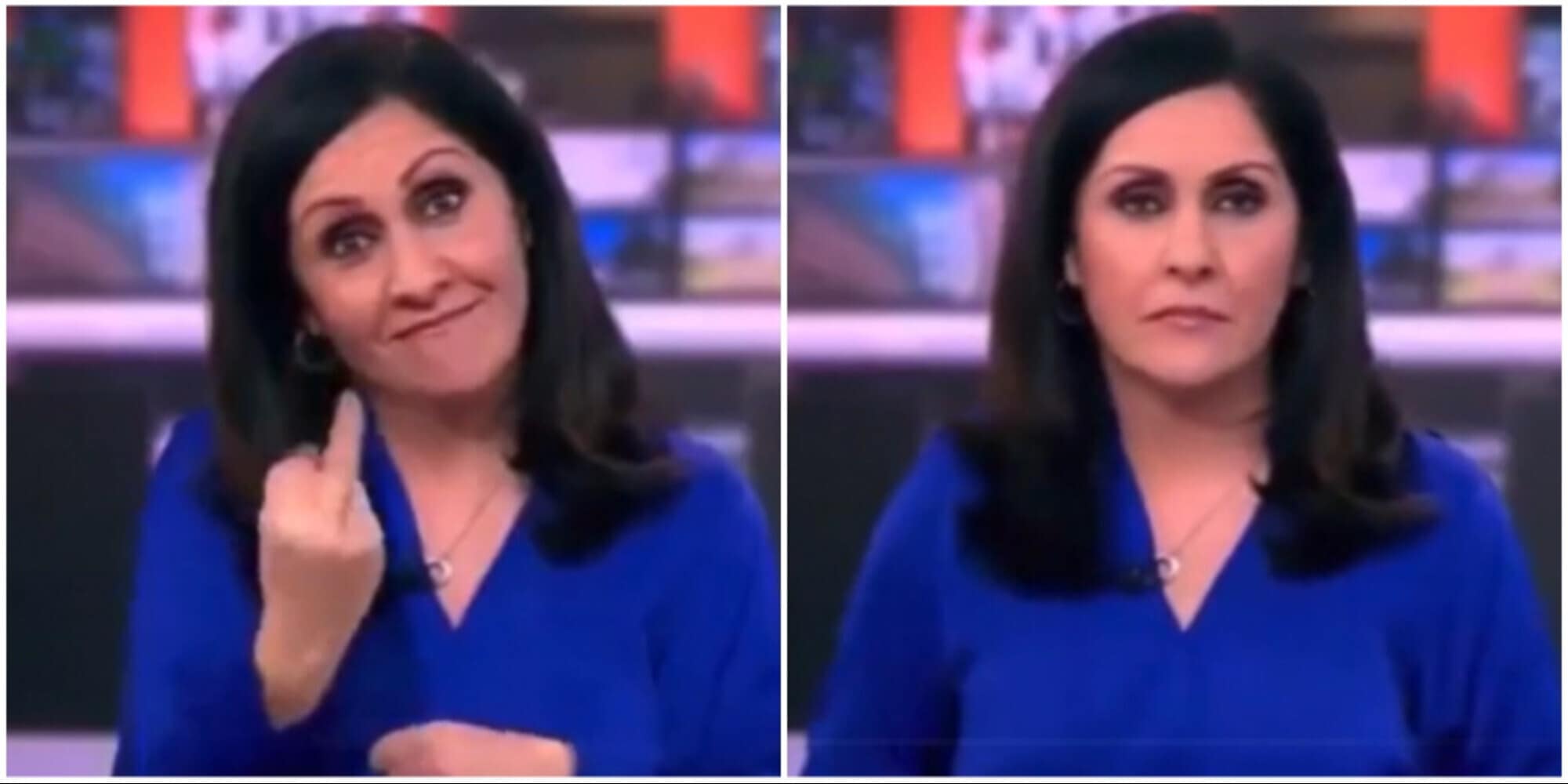 Clamoroso, dito medio in diretta tv della giornalista della BBC