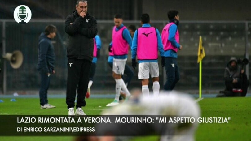 Lazio rimontata a Verona. Mourinho: "Mi aspetto giustizia"