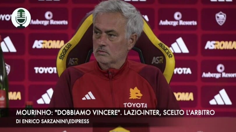 Mourinho: "Dobbiamo vincere". Lazio-Inter, scelto l'arbitro