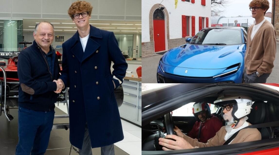 Sinner, che emozione la prima volta in Ferrari: c'è anche Vasseur